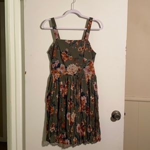 Green floral dress